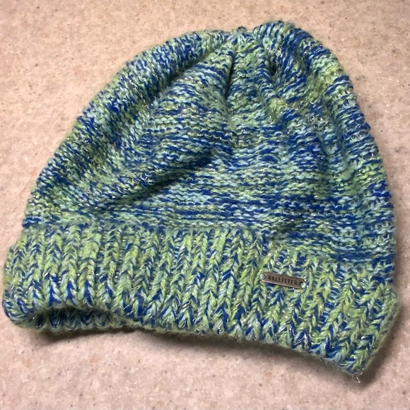 🌸🌸 Hollister Green and Blue Knit Beanie - Picture 2 of 3